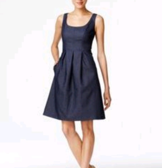 Nine West Navy Blue Fit and Flair Dress - Picture 4 of 5